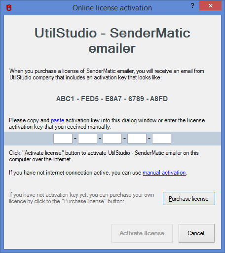 SenderMatic emailer license activation